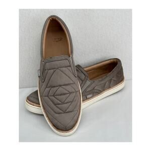 Ugg Soleda Gray Quilted Satin Sneakers Loafers Slip On 8